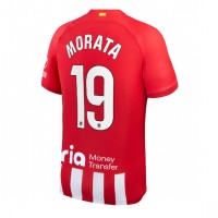 Koszulka piłkarska Atletico Madrid Alvaro Morata #19 Strój Domowy 2023-24 tanio Krótki Rękaw